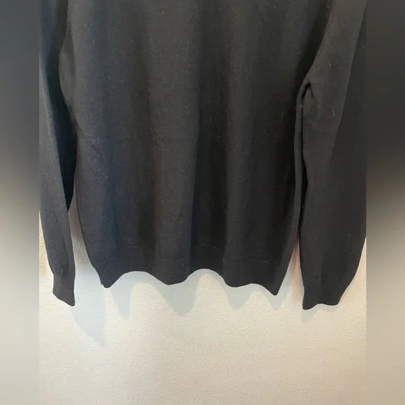 Nordstrom Men’s Shop Extra Large XL Black Merino V-Neck Sweater - Picture 3 of 6